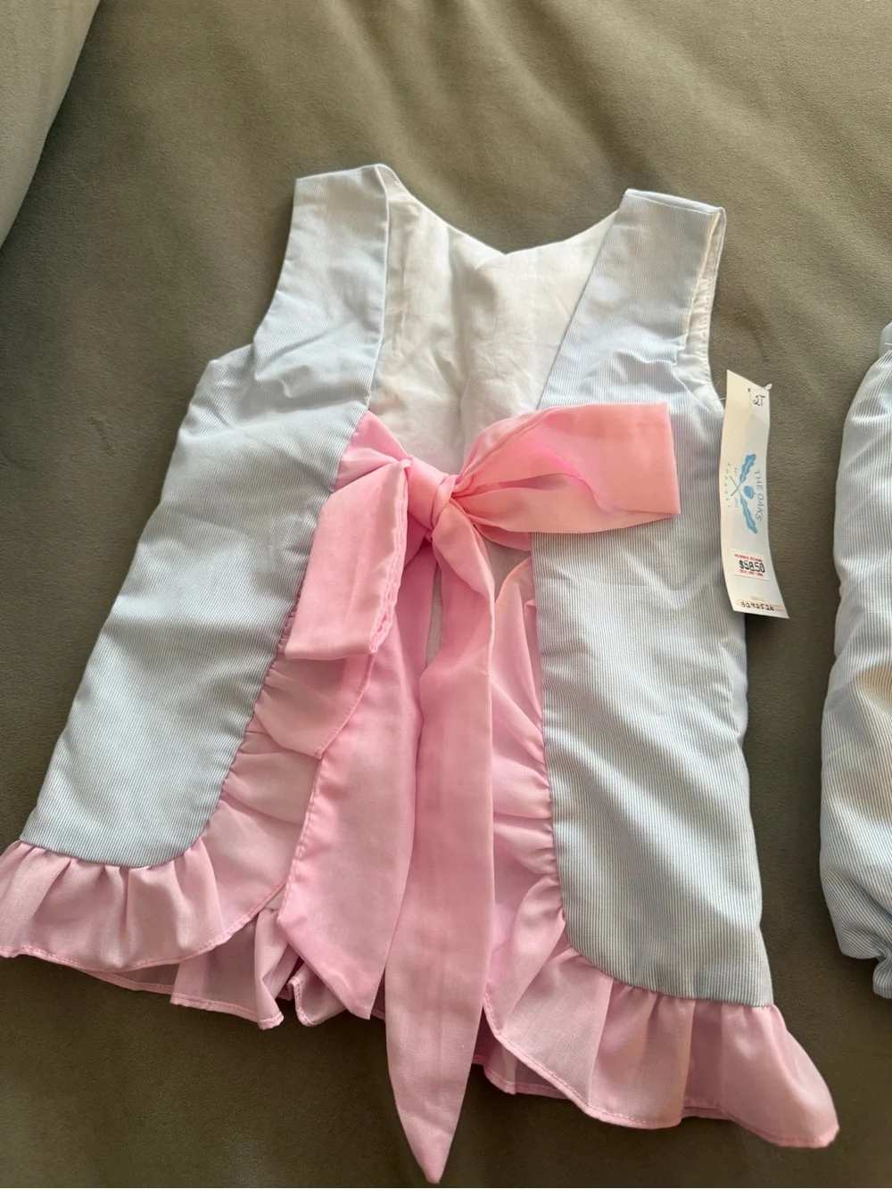NWT 2T Light Blue & Pink Bow Bubble Short Set